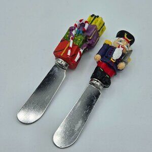Christmas cheese spreader knife, Christmas butter knife 2 pcs